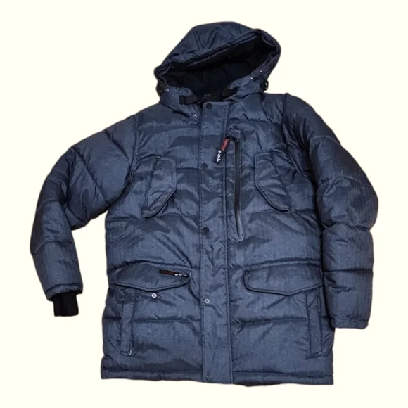 CANADA WEATHER GEAR Men's Hooded Parka Blue M - Picture 7 of 8